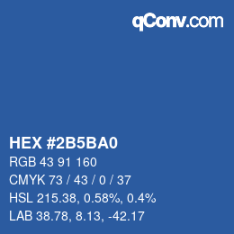 カラーコード: HEX #2B5BA0 | qconv.com
