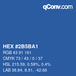 颜色代码: HEX #2B5BA1 | qconv.com