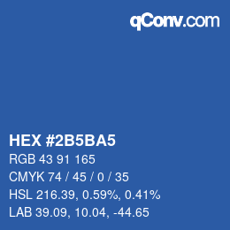 カラーコード: HEX #2B5BA5 | qconv.com