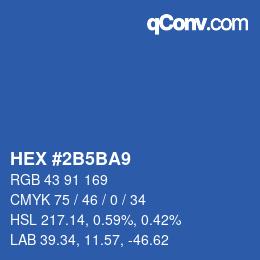 カラーコード: HEX #2B5BA9 | qconv.com