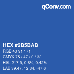 カラーコード: HEX #2B5BAB | qconv.com
