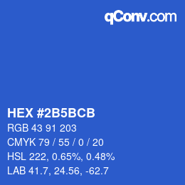 颜色代码: HEX #2B5BCB | qconv.com