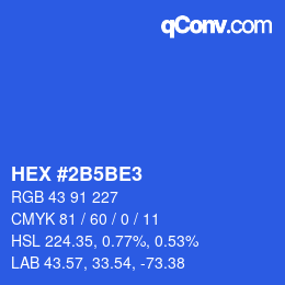 カラーコード: HEX #2B5BE3 | qconv.com