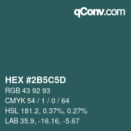 Color code: HEX #2B5C5D | qconv.com