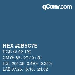 カラーコード: HEX #2B5C7E | qconv.com
