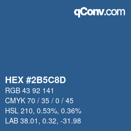 Color code: HEX #2B5C8D | qconv.com