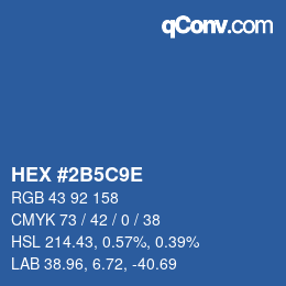 カラーコード: HEX #2B5C9E | qconv.com