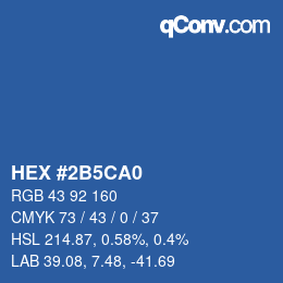 Color code: HEX #2B5CA0 | qconv.com