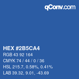 カラーコード: HEX #2B5CA4 | qconv.com