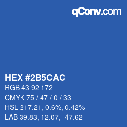 カラーコード: HEX #2B5CAC | qconv.com