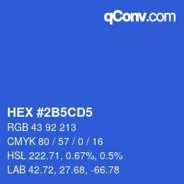 カラーコード: HEX #2B5CD5 | qconv.com
