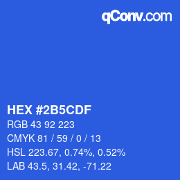 カラーコード: HEX #2B5CDF | qconv.com