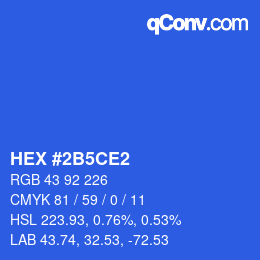 Color code: HEX #2B5CE2 | qconv.com