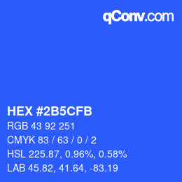 カラーコード: HEX #2B5CFB | qconv.com