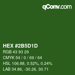 Color code: HEX #2B5D1D | qconv.com