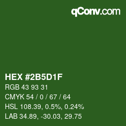 Color code: HEX #2B5D1F | qconv.com