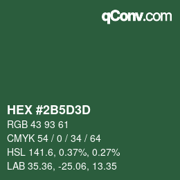 Color code: HEX #2B5D3D | qconv.com