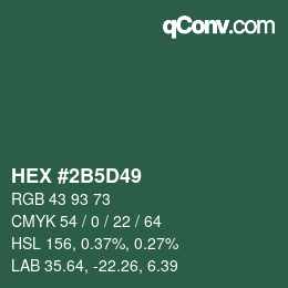 Color code: HEX #2B5D49 | qconv.com