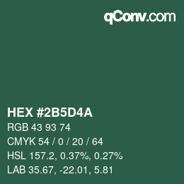 Color code: HEX #2B5D4A | qconv.com