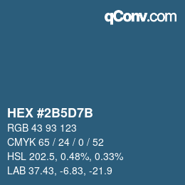 Farbcode: HEX #2B5D7B | qconv.com