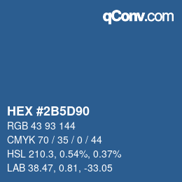 カラーコード: HEX #2B5D90 | qconv.com