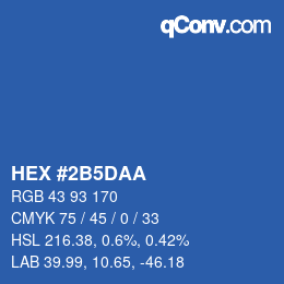 カラーコード: HEX #2B5DAA | qconv.com