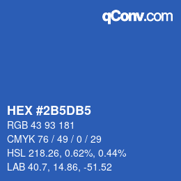 Color code: HEX #2B5DB5 | qconv.com