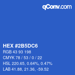 カラーコード: HEX #2B5DC6 | qconv.com