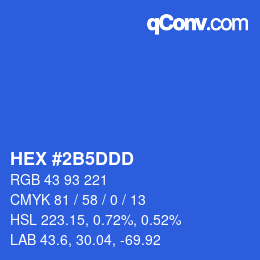 カラーコード: HEX #2B5DDD | qconv.com