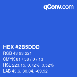 Código de color: HEX #2B5DDD | qconv.com