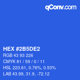 Color code: HEX #2B5DE2 | qconv.com