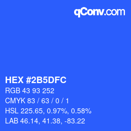 カラーコード: HEX #2B5DFC | qconv.com