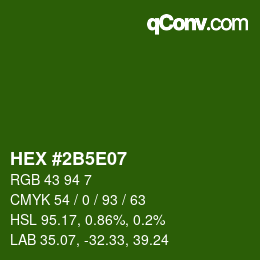 Código de color: HEX #2B5E07 | qconv.com