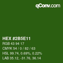 Farbcode: HEX #2B5E11 | qconv.com