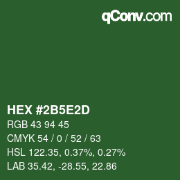 Color code: HEX #2B5E2D | qconv.com