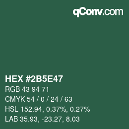 Color code: HEX #2B5E47 | qconv.com