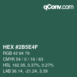 Color code: HEX #2B5E4F | qconv.com