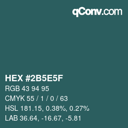 Color code: HEX #2B5E5F | qconv.com