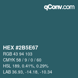 Código de color: HEX #2B5E67 | qconv.com