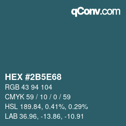 Color code: HEX #2B5E68 | qconv.com