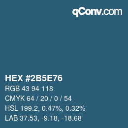 Color code: HEX #2B5E76 | qconv.com