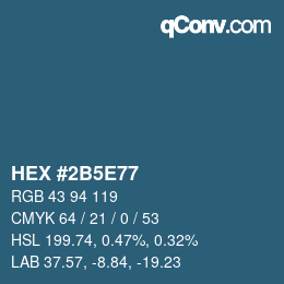 Código de color: HEX #2B5E77 | qconv.com