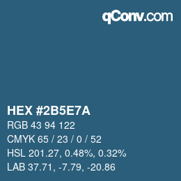 Farbcode: HEX #2B5E7A | qconv.com