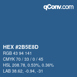Code couleur: HEX #2B5E8D | qconv.com