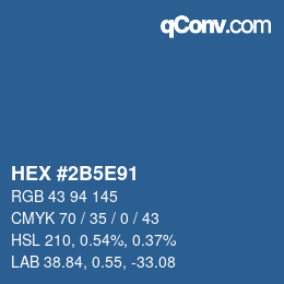 Color code: HEX #2B5E91 | qconv.com