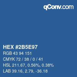 Color code: HEX #2B5E97 | qconv.com