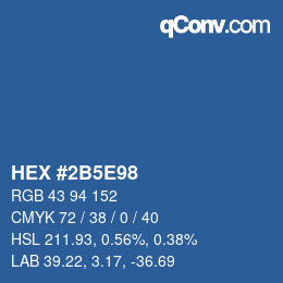 Código de color: HEX #2B5E98 | qconv.com