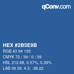 Farbcode: HEX #2B5E9B | qconv.com