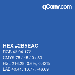 Farbcode: HEX #2B5EAC | qconv.com