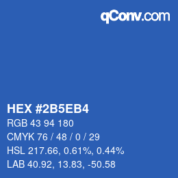 Color code: HEX #2B5EB4 | qconv.com